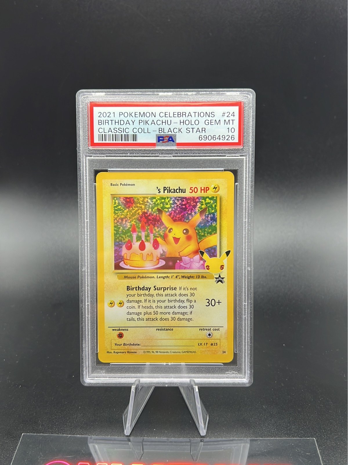 PSA 10 Birthday Pikachu Celebrations 25th anniversary Mint Holo Black Star Promo