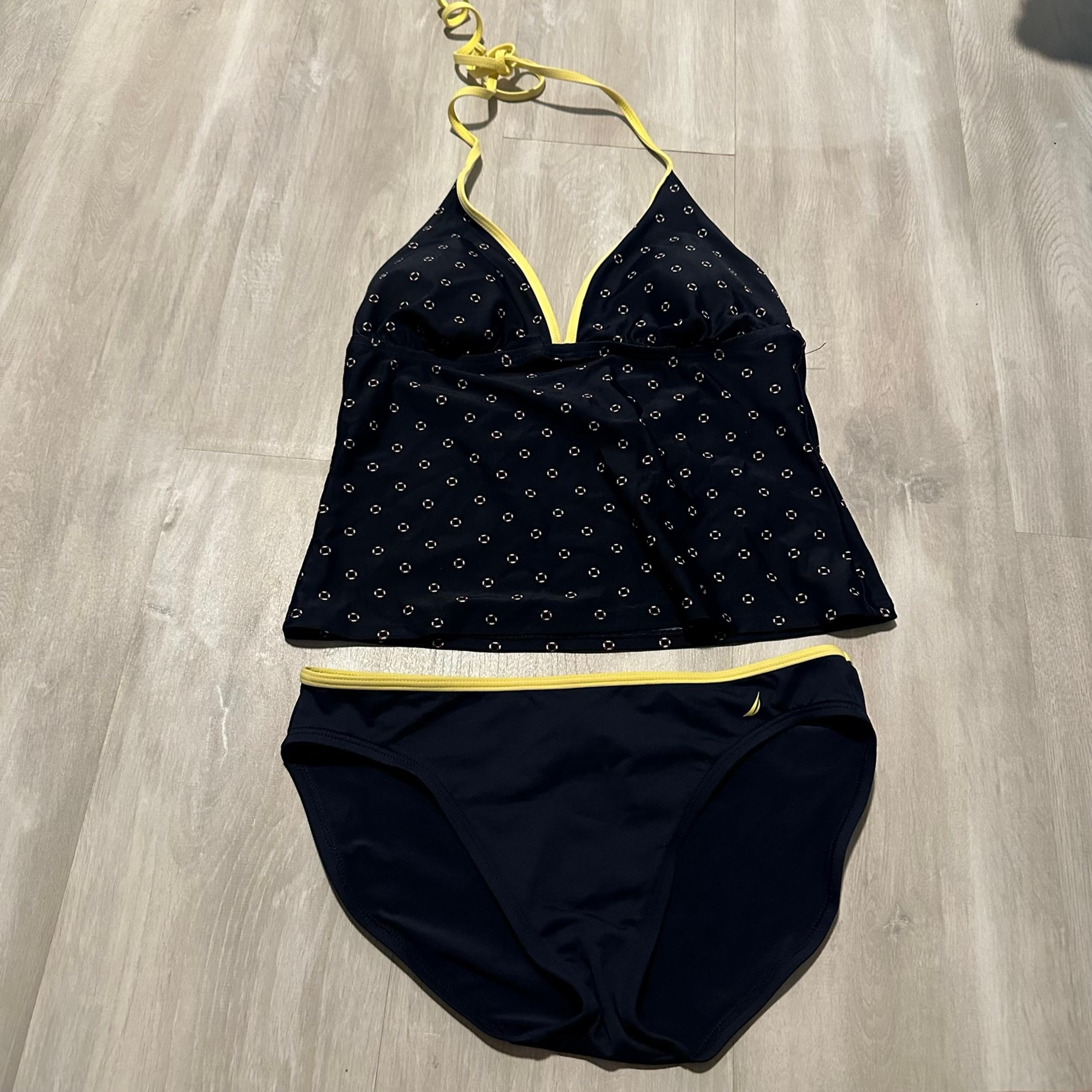 Nautica Two Piece Navy Blue Tankini Swim Set Sz 8