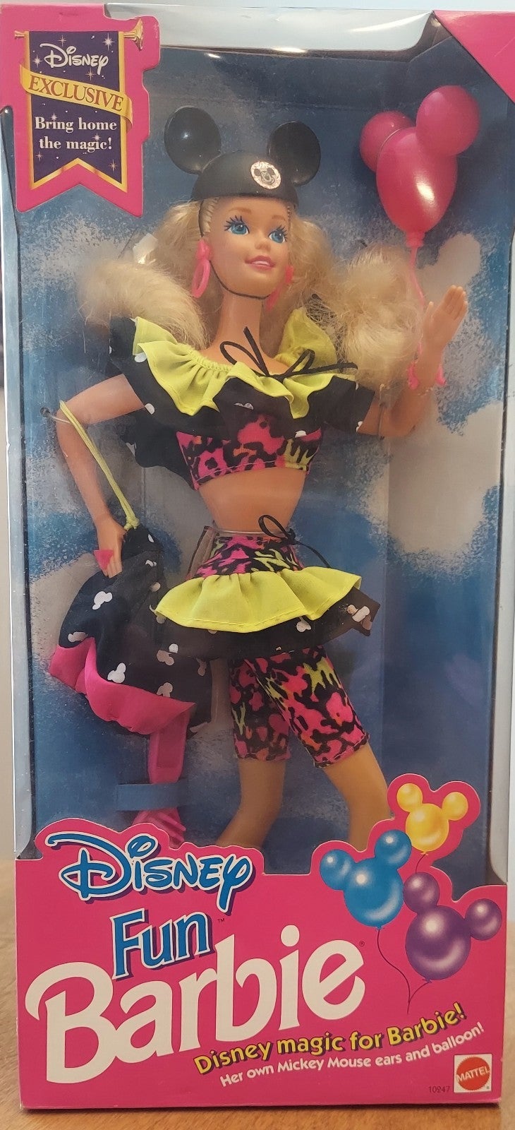 Disney Barbie, Mickey Ears, Balloon, tote, vintage 1992, new in box, excellent