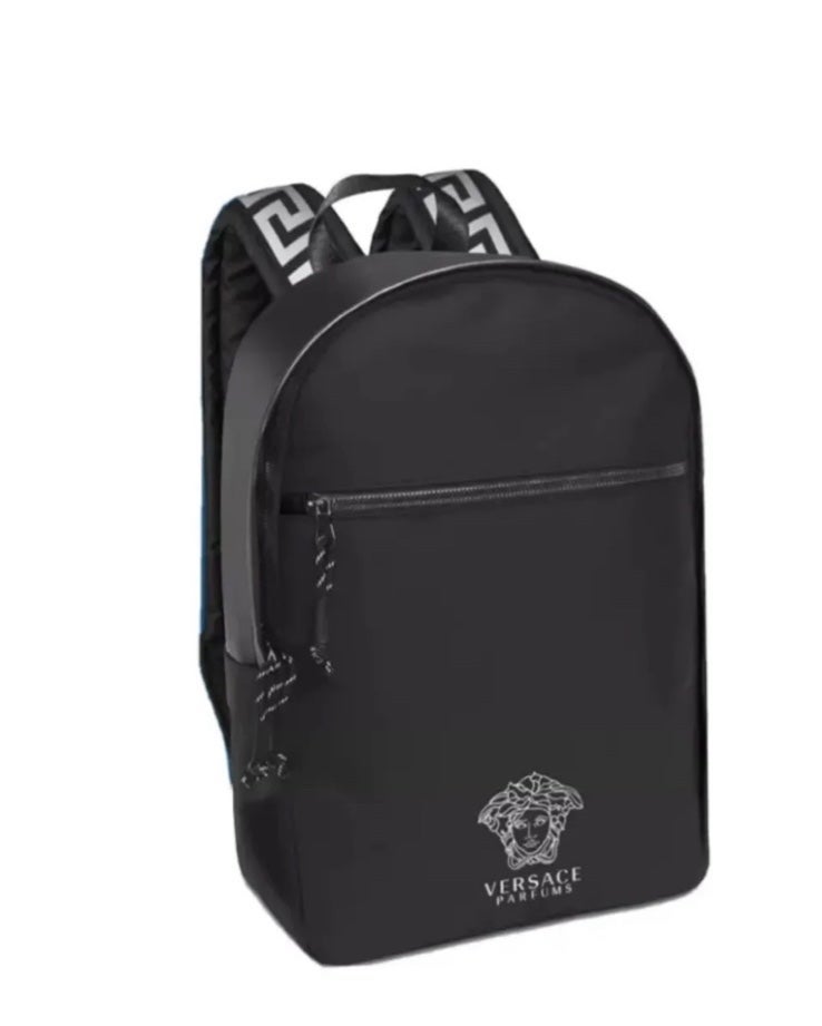 VERSACE PARFUMS Medusa Logo Black high quality Sport Summer Backpack RUCKSACK Travel RARE