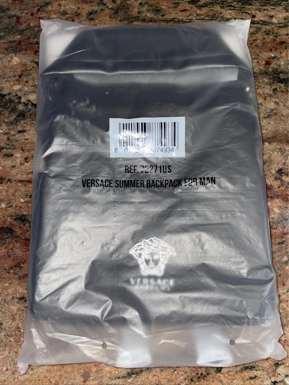 VERSACE PARFUMS Medusa Logo Black high quality Sport Summer Backpack RUCKSACK Travel RARE