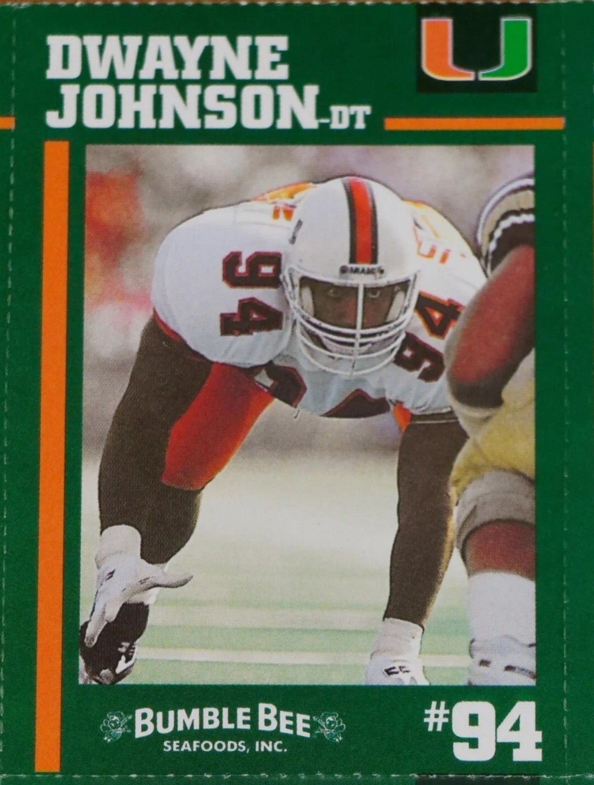 Rare - 1994 University of Miami Hurricanes Dwayne The Rock Johnson Card