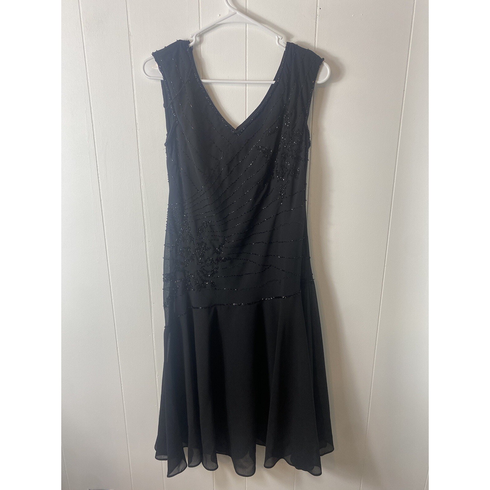 Scarlett Nite Black Beaded Cocktail Fairy Dress Whimsigoth Goth 90s Size 12