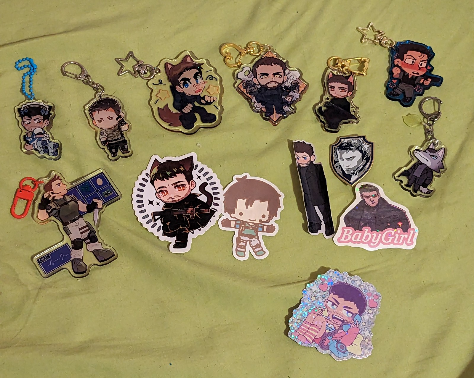 Chris Redfield Charms and Stickers Lot
