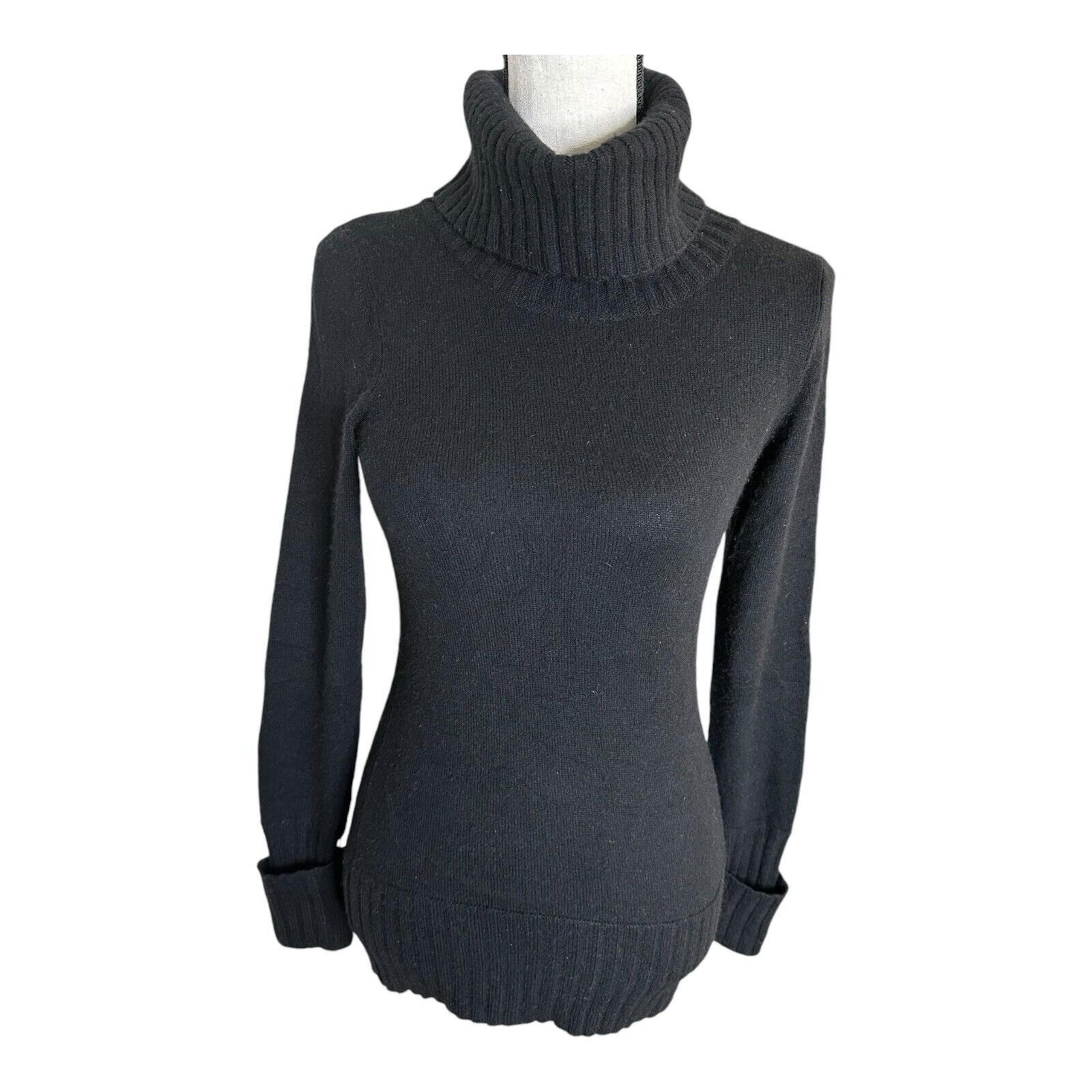 Only Mine 100% cashmere Turtleneckneck sweater pullover black minimalist medium