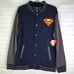 DC Comics Superman Logo Lightweight Varsity Jacket Snap Button Blue Men's Size M