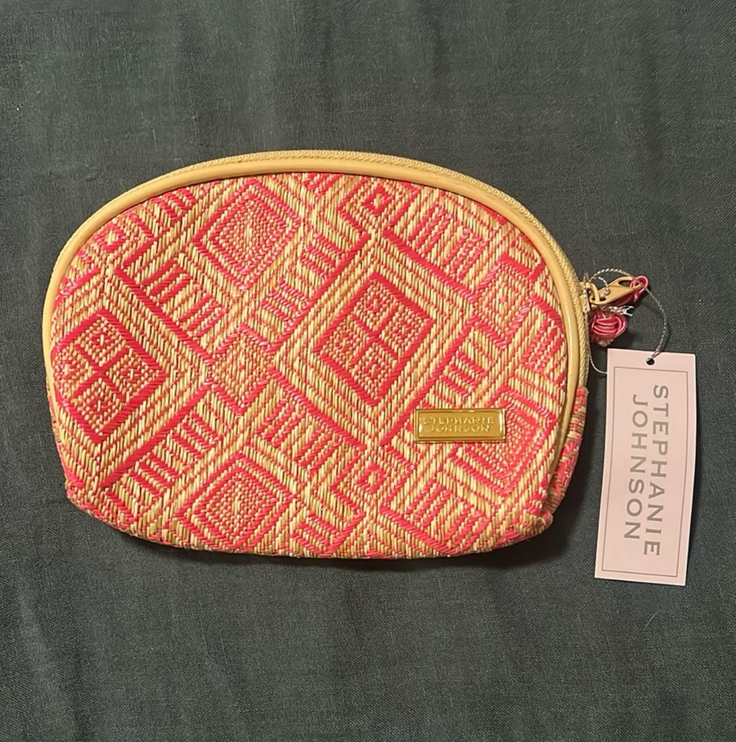 Stephanie Johnson Pink and Tan Cosmetic Bags