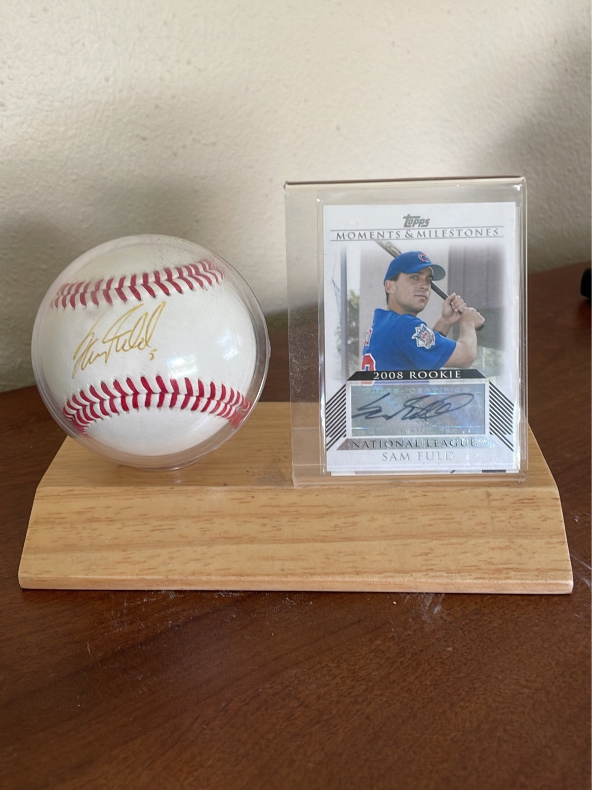 Sam Fuld autograph baseball/card