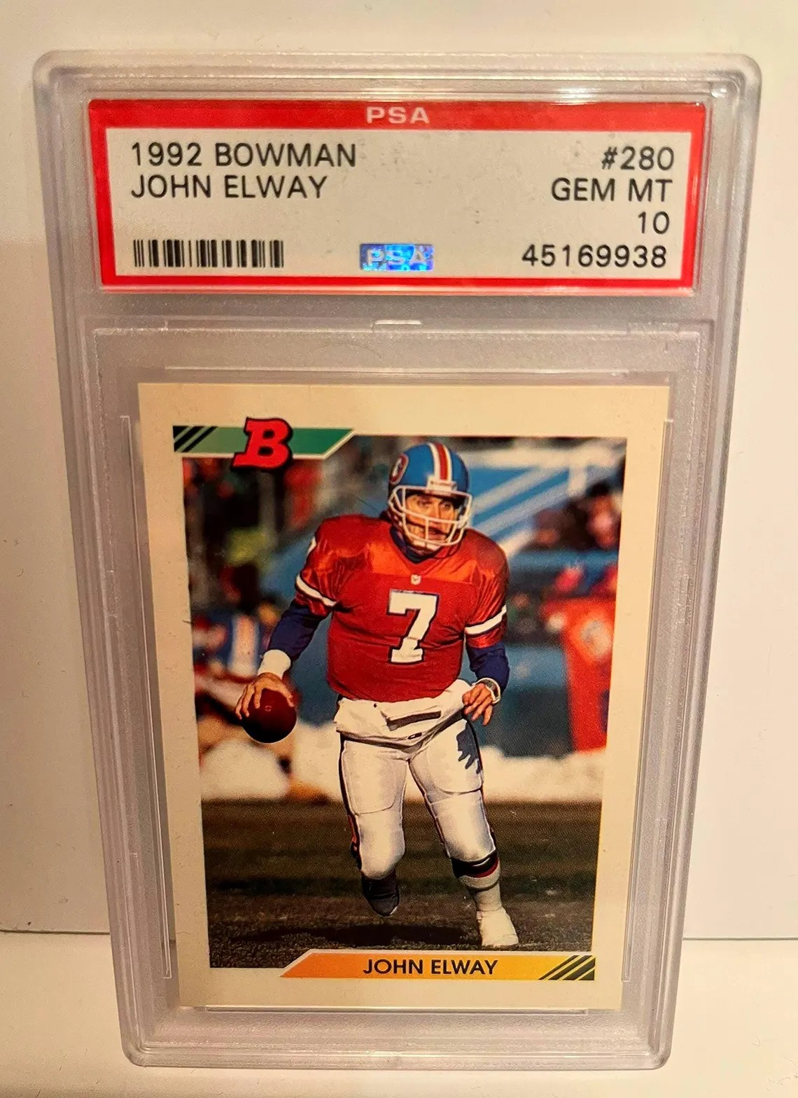 1992 Bowman Football John Elway Denver Broncos #280 HOF PSA 10