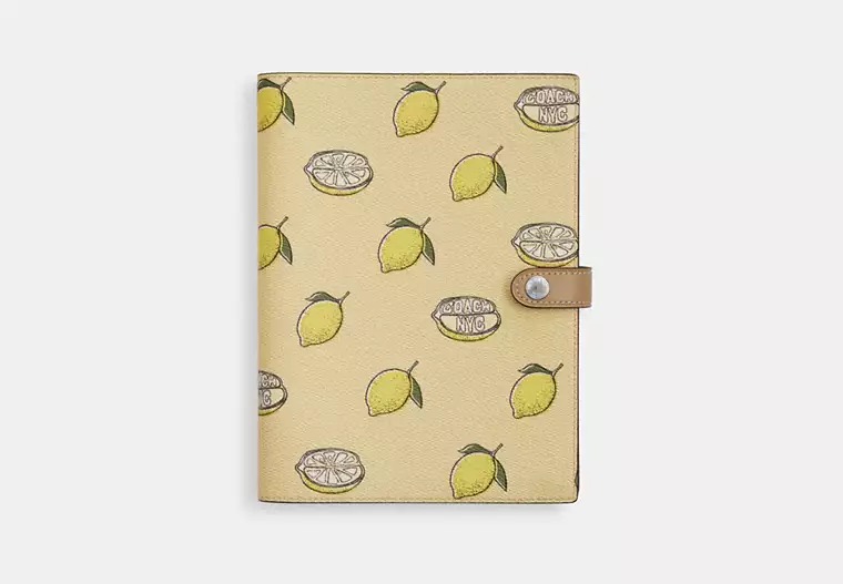Coach Notebook With Lemon Print CAO42