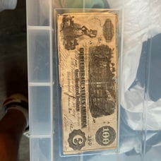 1862 100 RICHMOND CONFEDERATE CURRENCY LARGE SIZE NOTE CU 5913S