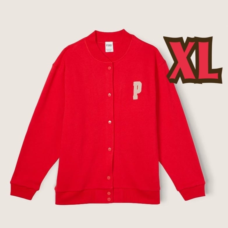 VS PINK Varsity Stadium Jacket XL Red