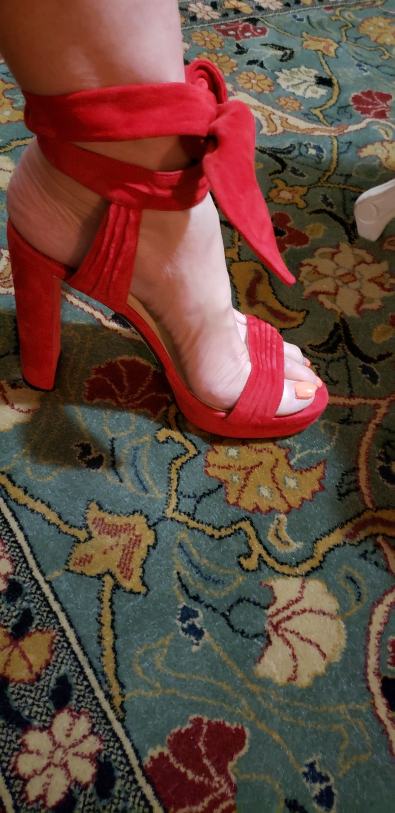 Jimmy Choo Red Suede platform heels