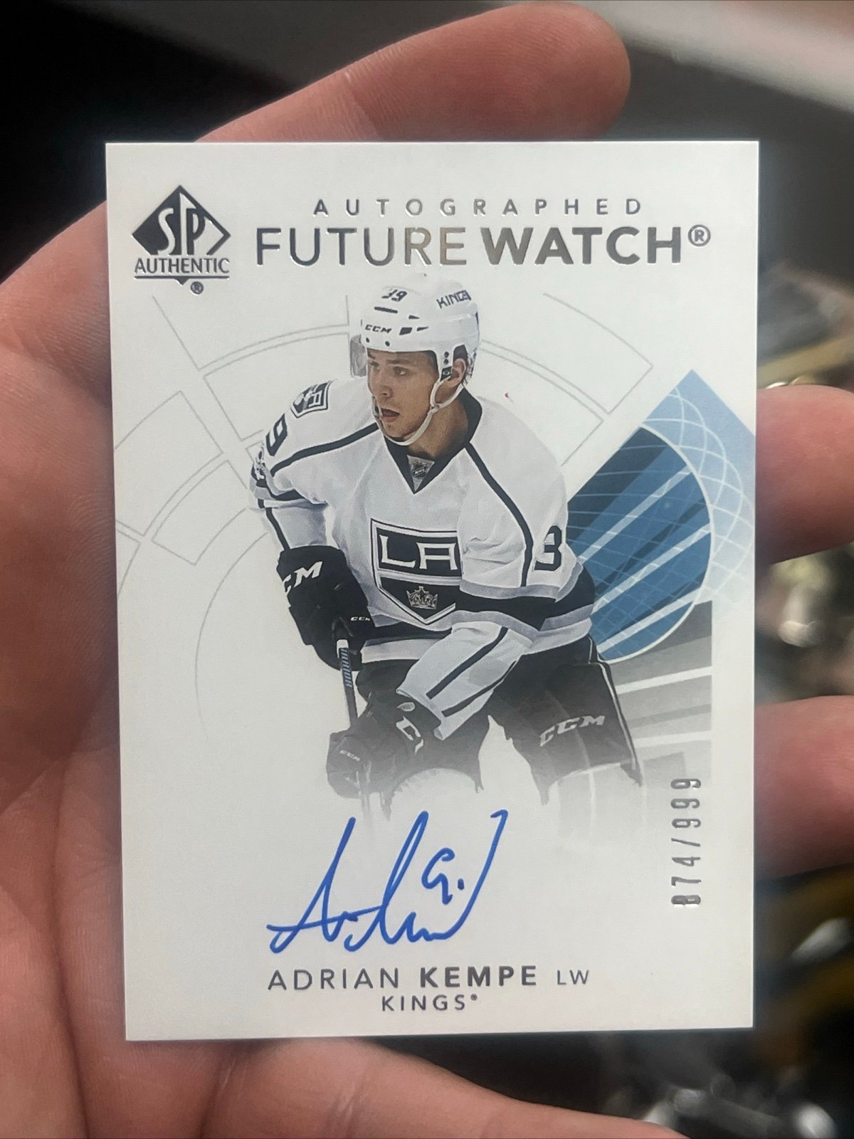 2017-18 SP Authentic Hockey ADRIAN KEMPE Autographed Future Watch 874/999