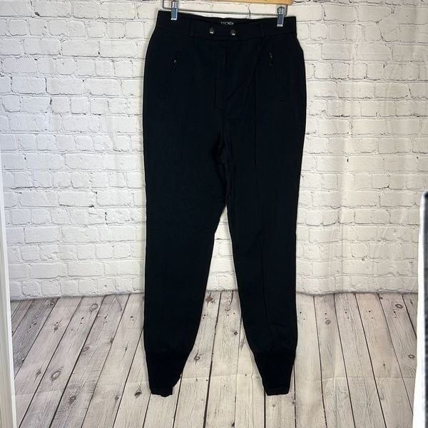 Escada Sport Vintage Wool Blend High Waist Black Stirrup Pants size 42 Germany