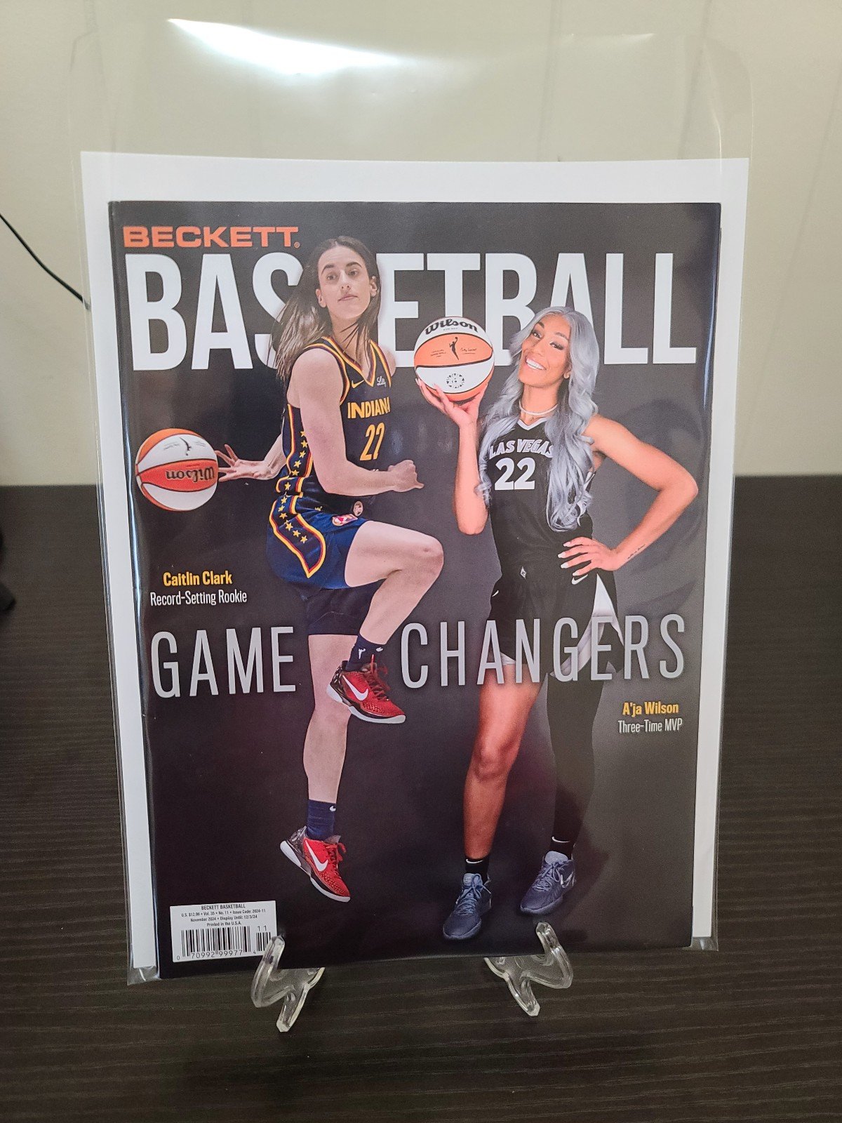 Caitlin Clark Fever A'ja Wilson Aces WNBA basketball magazine