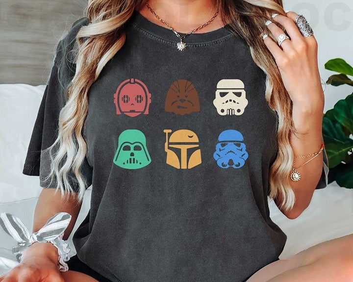 Disney Star Wars Design Shirt Retro Star Wars Tee Iconic Fan Apparel for Family