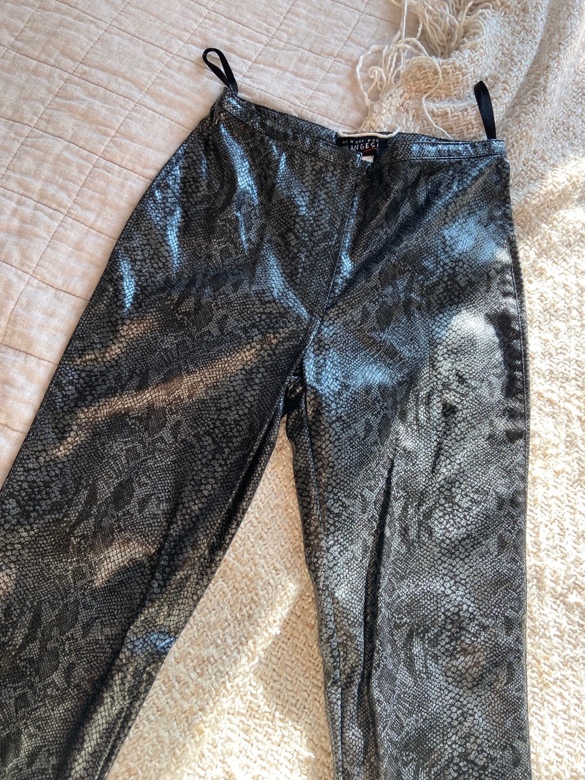 VNTG French snakeskin faux leather pants