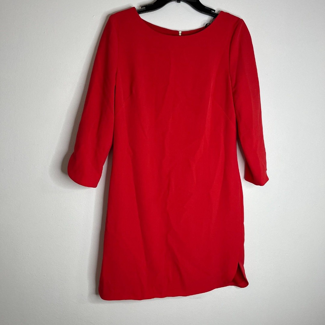 VINCE CAMUTO Red 3/4 Sleeve Zipper Back Lined Sheath Dress Sz 6