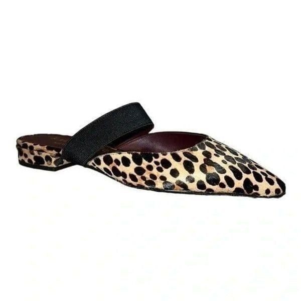 kate spade new york Womens Marielle Mules Slip On Leather Calf Hair Leopard 6.5B
