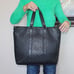 Authentic LOUIS VUITTON 2,810 Tadao Damier Infini Black Leather Large Bag Tote