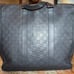 Authentic LOUIS VUITTON 2,810 Tadao Damier Infini Black Leather Large Bag Tote