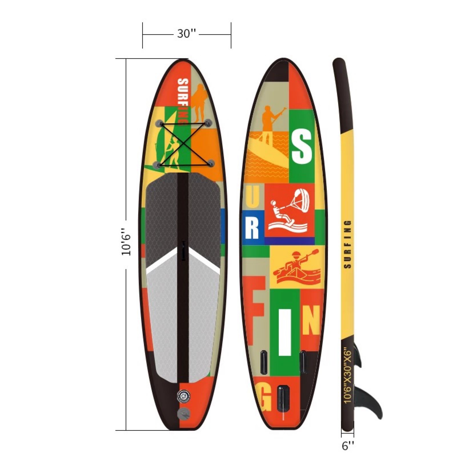 10’6” Stand Up Paddle Board Brand New Inflatable SUP Drop Stich UV Protection