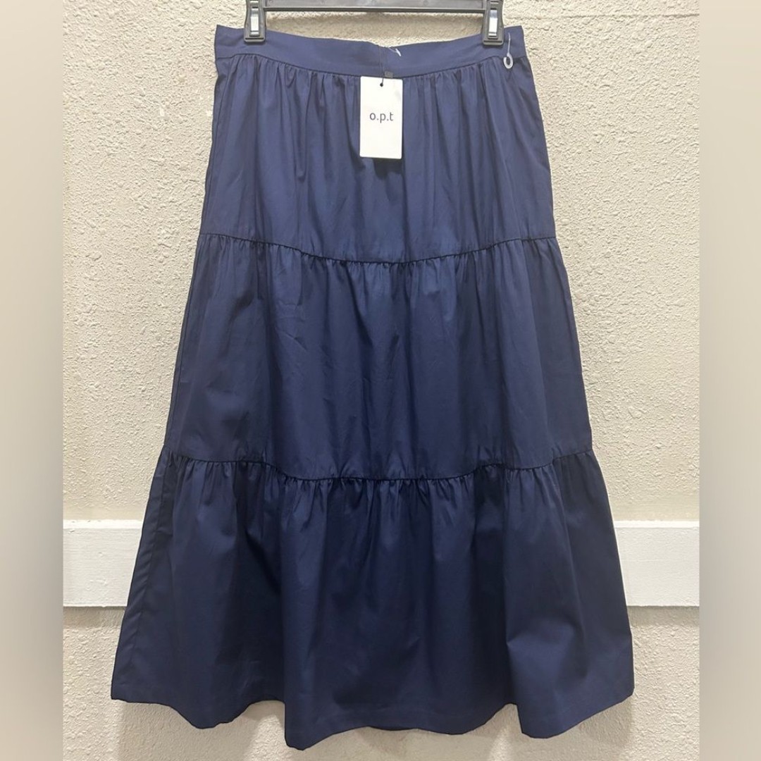 O.P.T One Pretty Time Navy Tiered Skirt A-Line NWT M