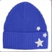 REBECCA MINKOFF Embroidered Peak Beanie in Cobalt Blue