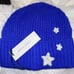 REBECCA MINKOFF Embroidered Peak Beanie in Cobalt Blue