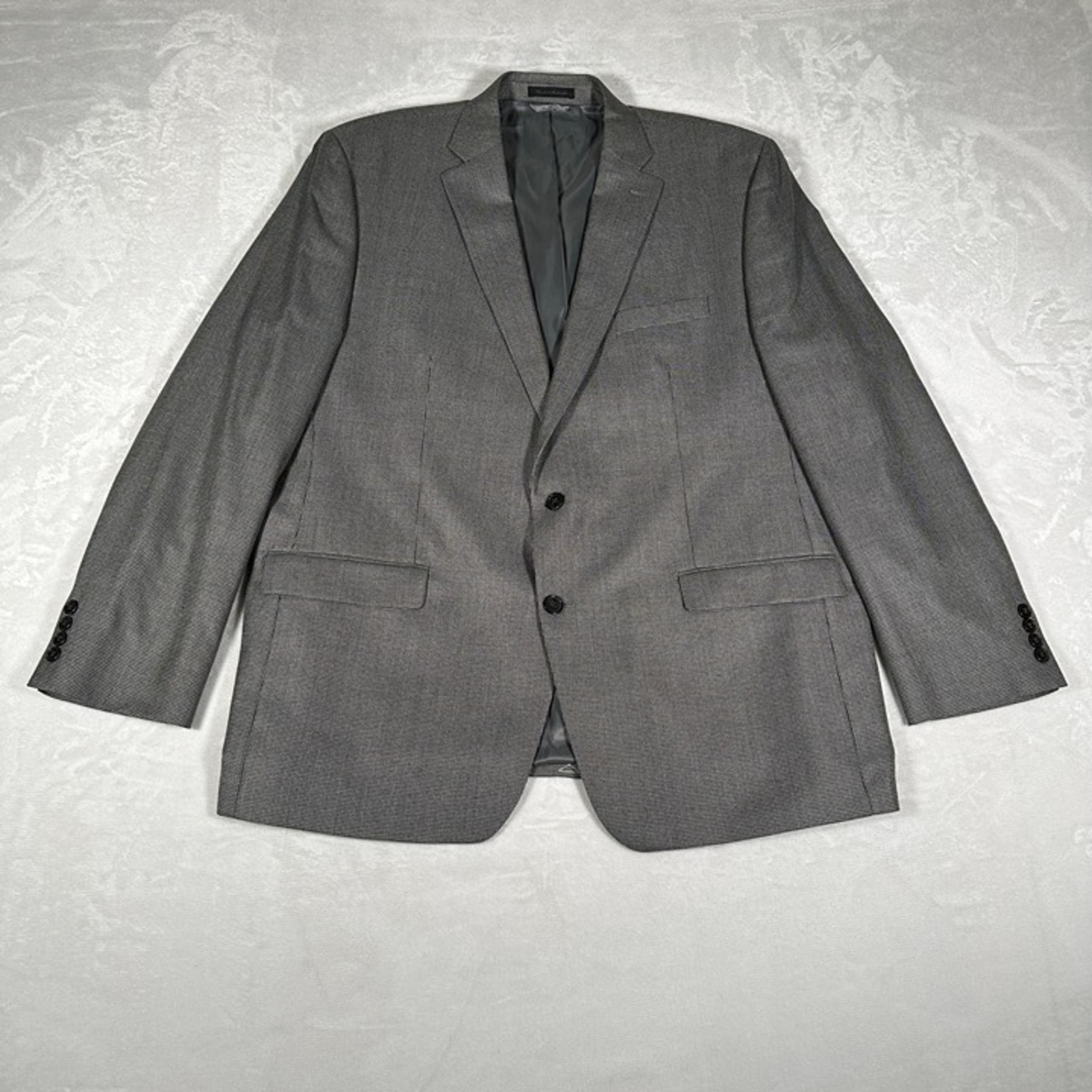 Lauren Ralph Lauren Men 2 Button Blazer Size 48L Gray Herringbone Classic Jacket