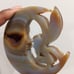 Brown Druzy Agate Crystal Moon Fairy Carving