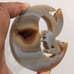 Brown Druzy Agate Crystal Moon Fairy Carving
