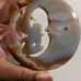 Brown Druzy Agate Crystal Moon Fairy Carving