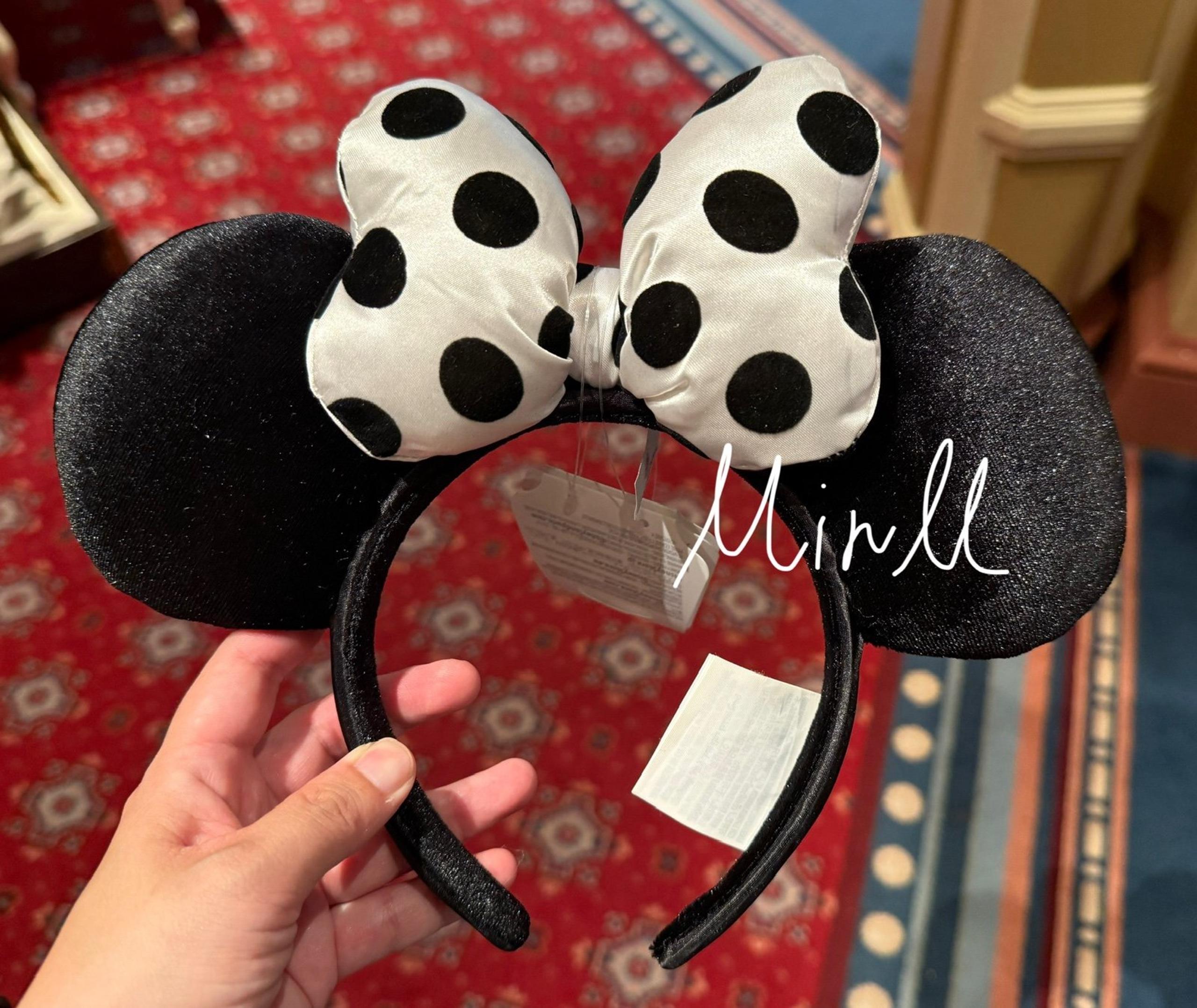 Disney Parks Exclusive White and Black Polka Dots Minnie Ear Headband 2025