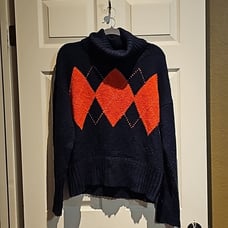 Tommy hilfiger argyle Cowl Neck Sweater size L