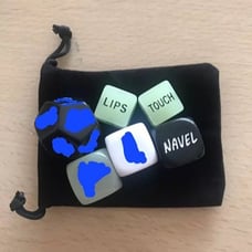BNIP Love Fun Dice Game-6 Di-3Opaque 3GlowInTheDark(5-6 Sided; 1-12 Sided) Pouch