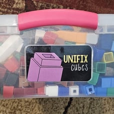 Tub Full of Unifix Cubes