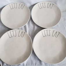 Rae Dunn LET'S EAT dinner plates, set of 4