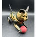 Rare Vintage 1930's Marx Tin Litho Friction Black Tabby Cat with Ball Works!