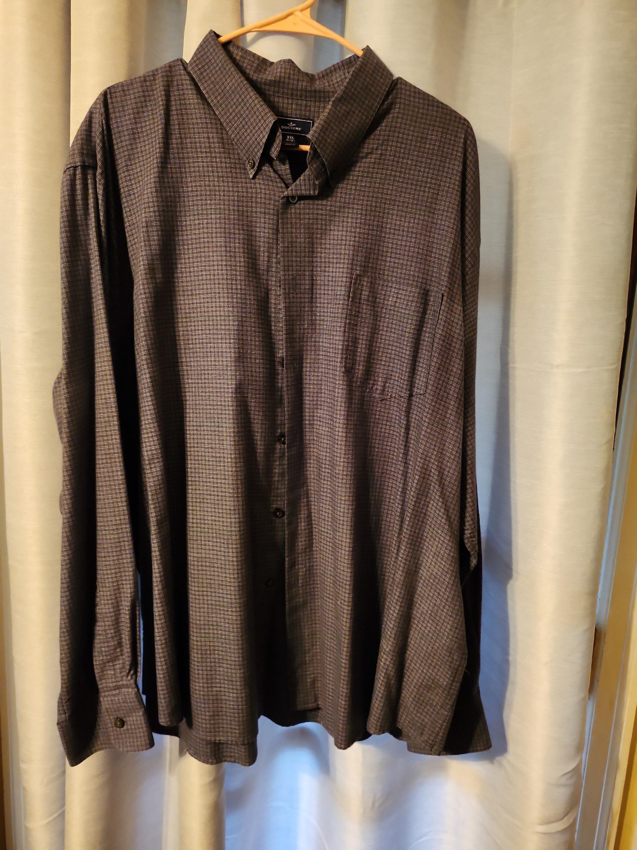 Men's Dockers 2XL Button Up Shirt with Button Down Collar
