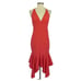 Aidan Mattox Women's Cocktail Dress Size 4 Coral Pink Backless High Low Halter