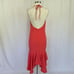 Aidan Mattox Women's Cocktail Dress Size 4 Coral Pink Backless High Low Halter