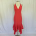 Aidan Mattox Women's Cocktail Dress Size 4 Coral Pink Backless High Low Halter
