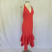 Aidan Mattox Women's Cocktail Dress Size 4 Coral Pink Backless High Low Halter