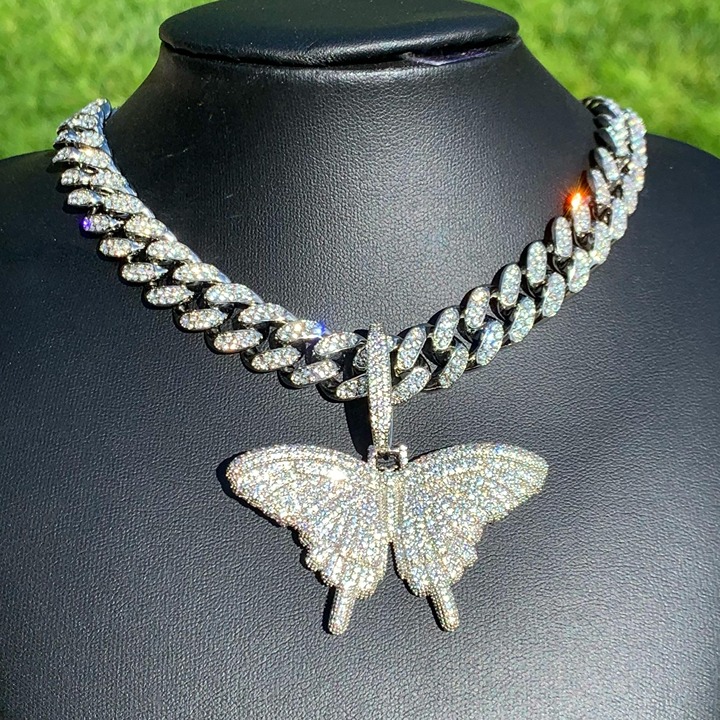 Butterfly Cuban Link Chain Iced
