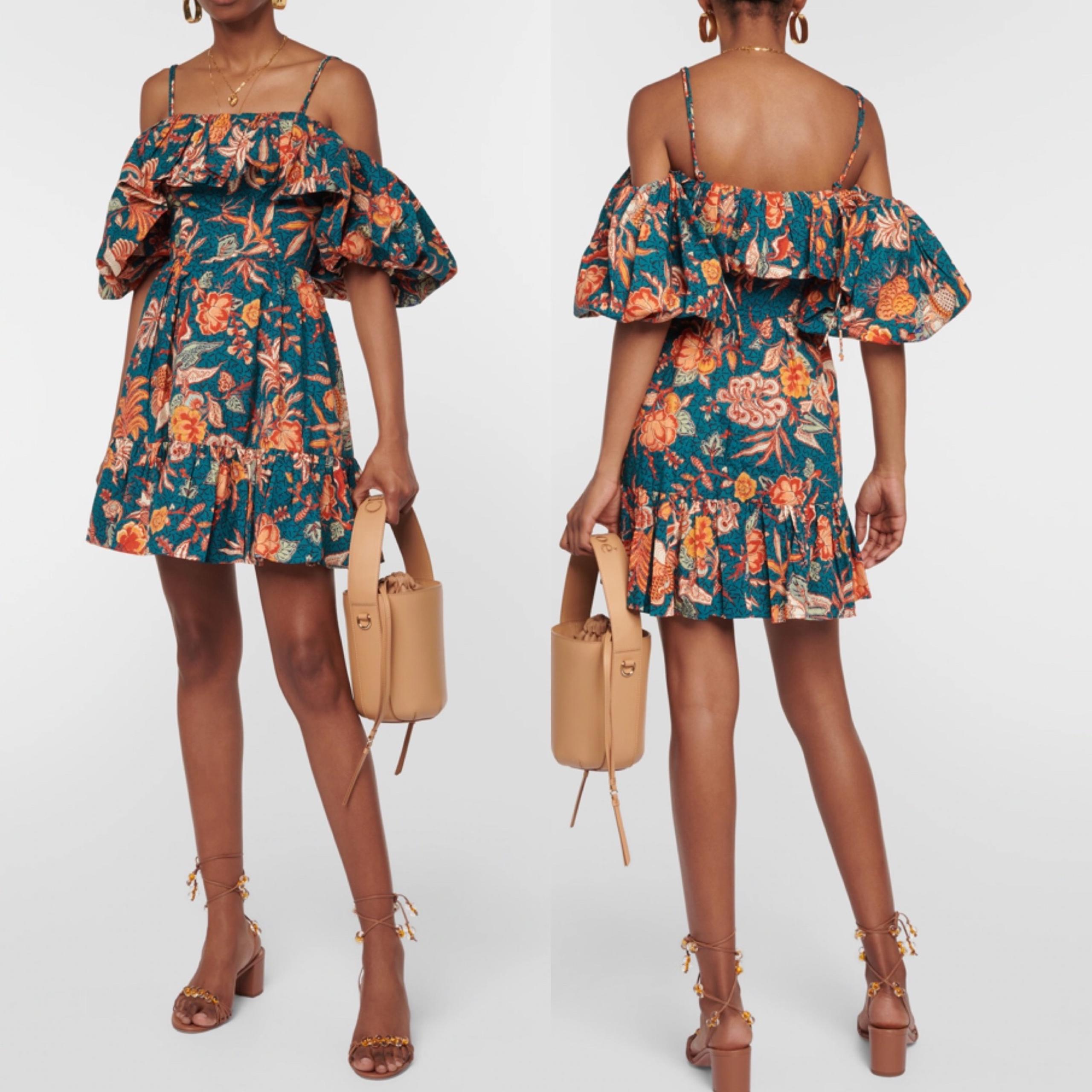 $450 Ulla Johnson Lila Cotton Poplin Printed Mini Dress