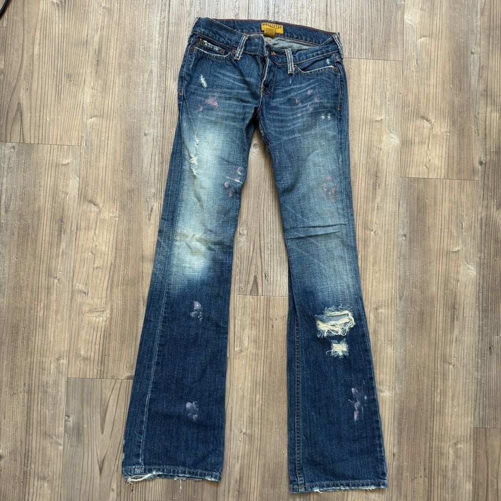 Vintage Hollister 22 Yellow Tag Jeans 90's Bootcut Women Paint - Size 0R
