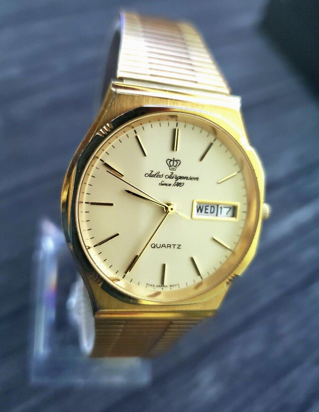 Rare Vintage Jule Jurgensen Retro 70's Day Date Men's Watch