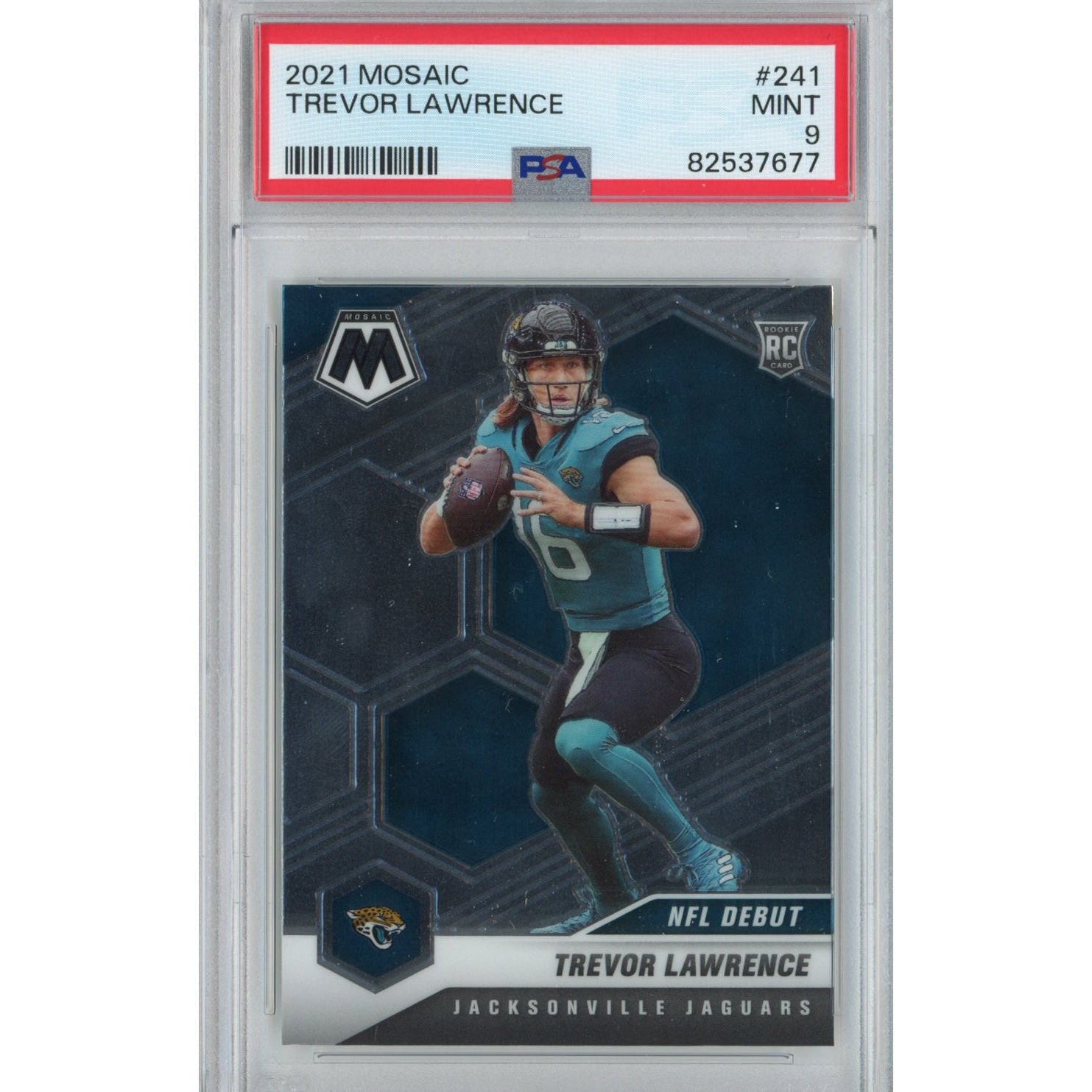Graded 2021 Panini Mosaic Trevor Lawrence #241 Rookie Card PSA 9